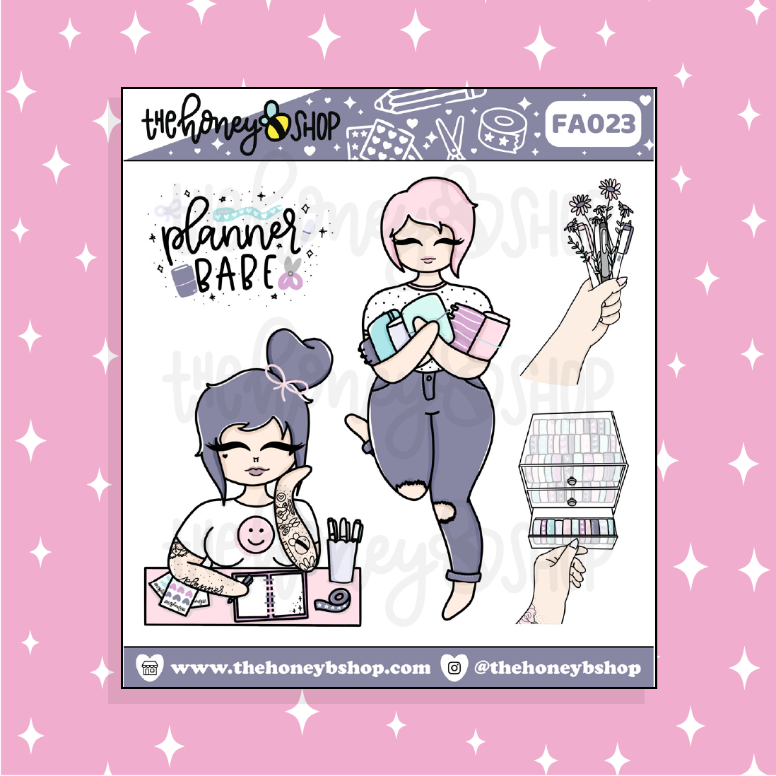 Planner Babe Doodle Sticker | Choose your Skin Tone!