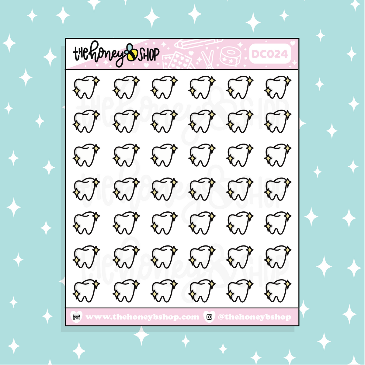 Tooth Icon Doodle Sticker