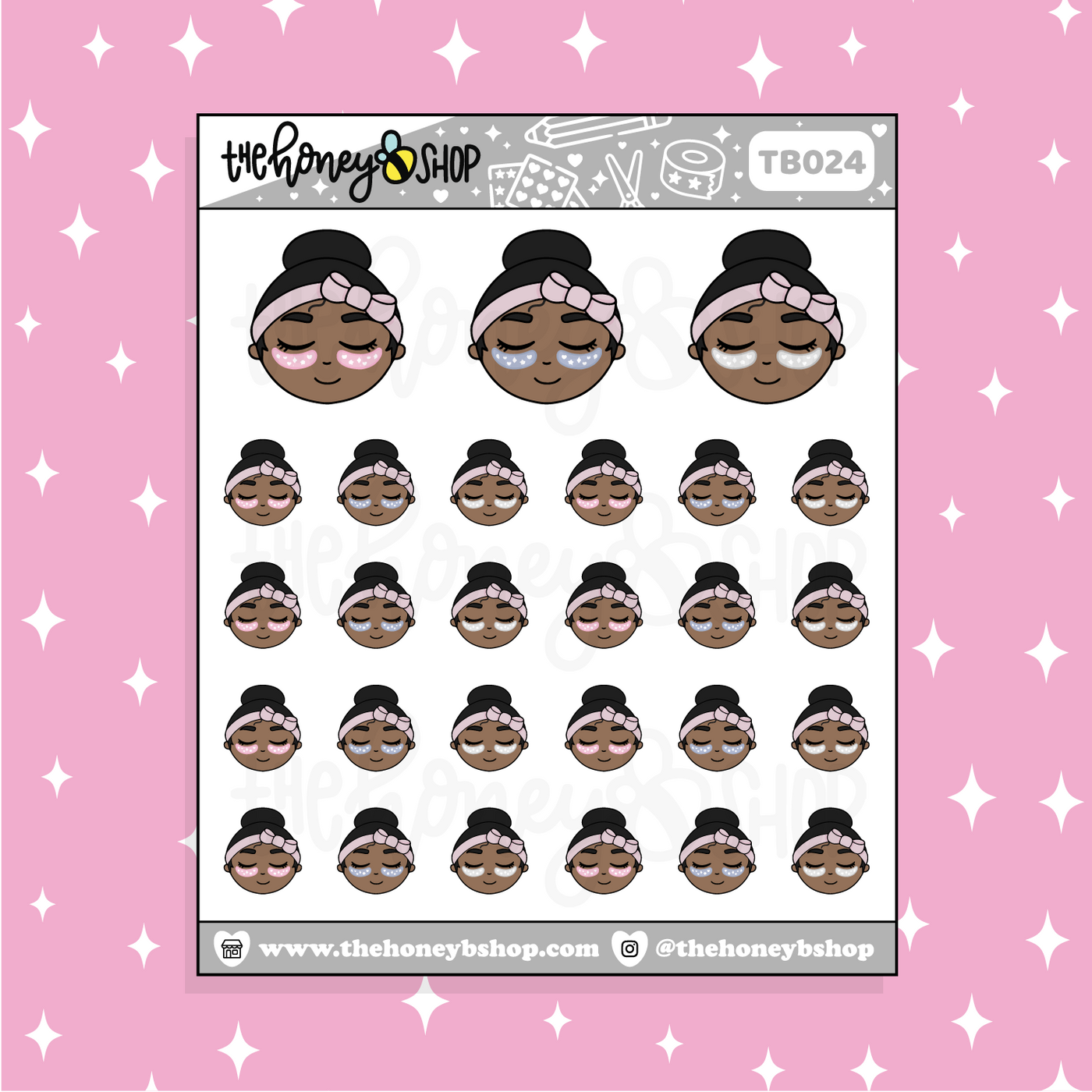 Eye Mask BabeBees Doodle Sticker | Choose Your Skin Tone!