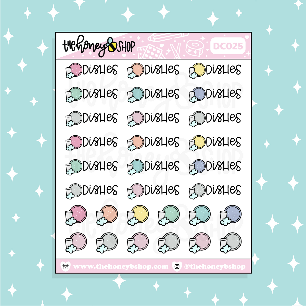 Dishes Doodle Sticker