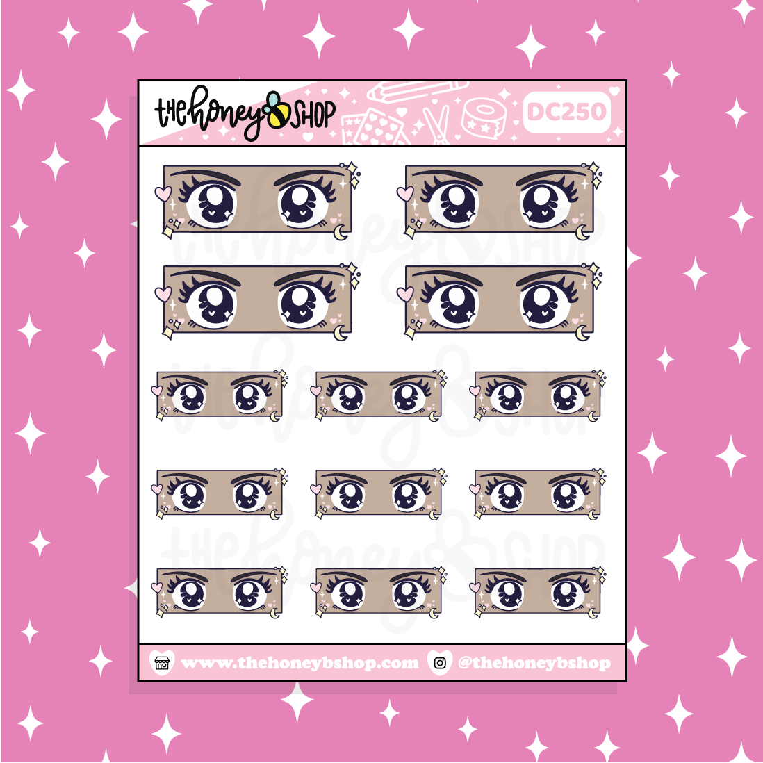 Anime Eyes Doodle Sticker | Choose your Skin Tone!