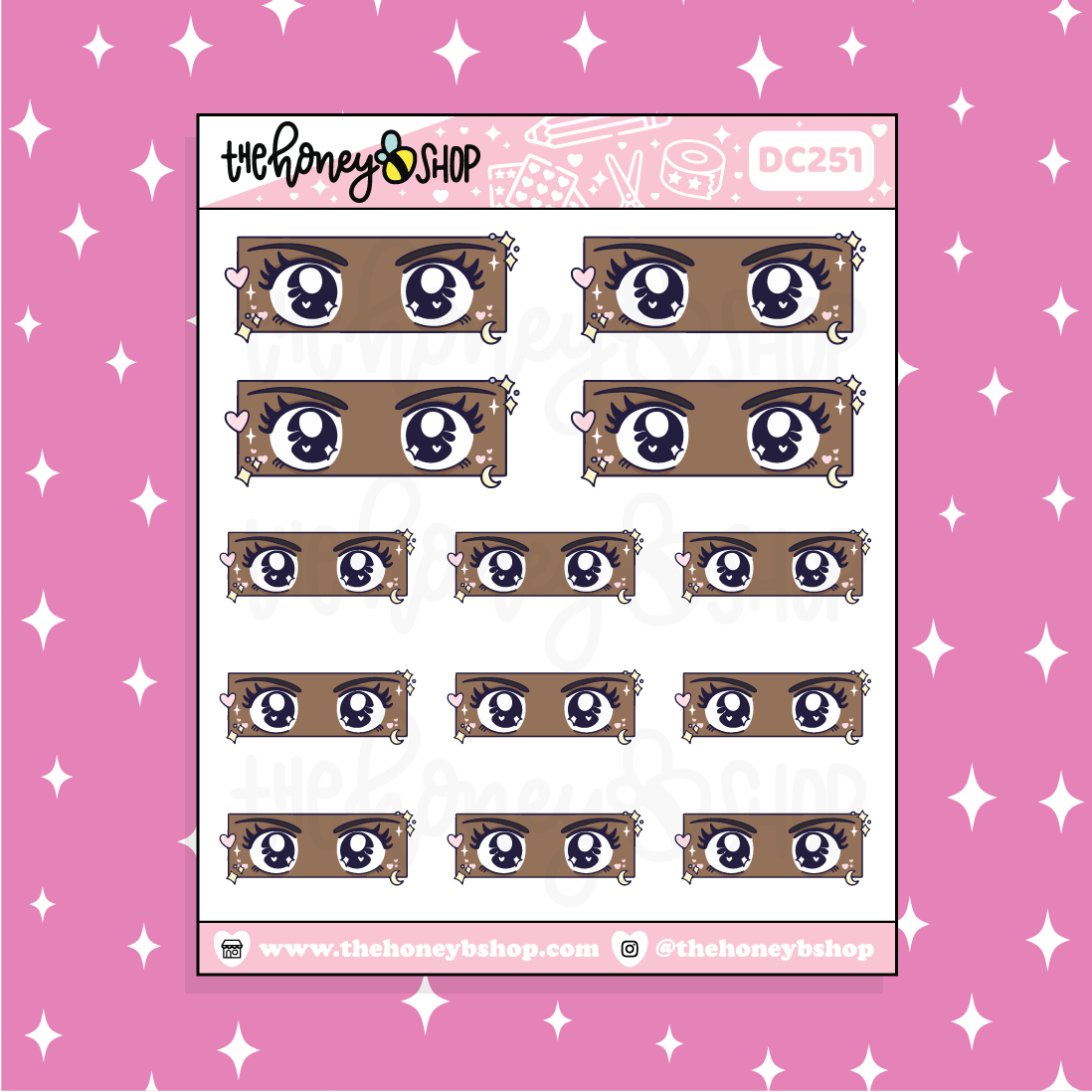 Anime Eyes Doodle Sticker | Choose your Skin Tone!