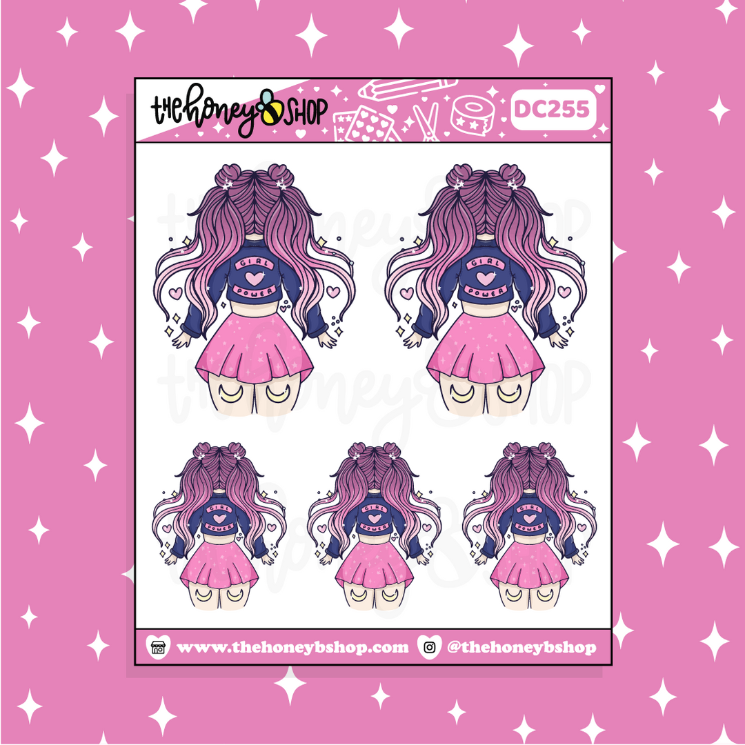 Magical Girl Power Babe Doodle Sticker | Choose your Skin Tone!