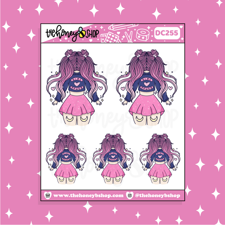 Magical Girl Power Babe Doodle Sticker | Choose your Skin Tone!