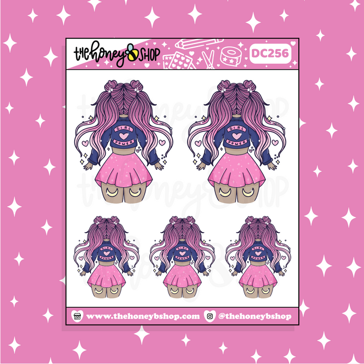 Magical Girl Power Babe Doodle Sticker | Choose your Skin Tone!