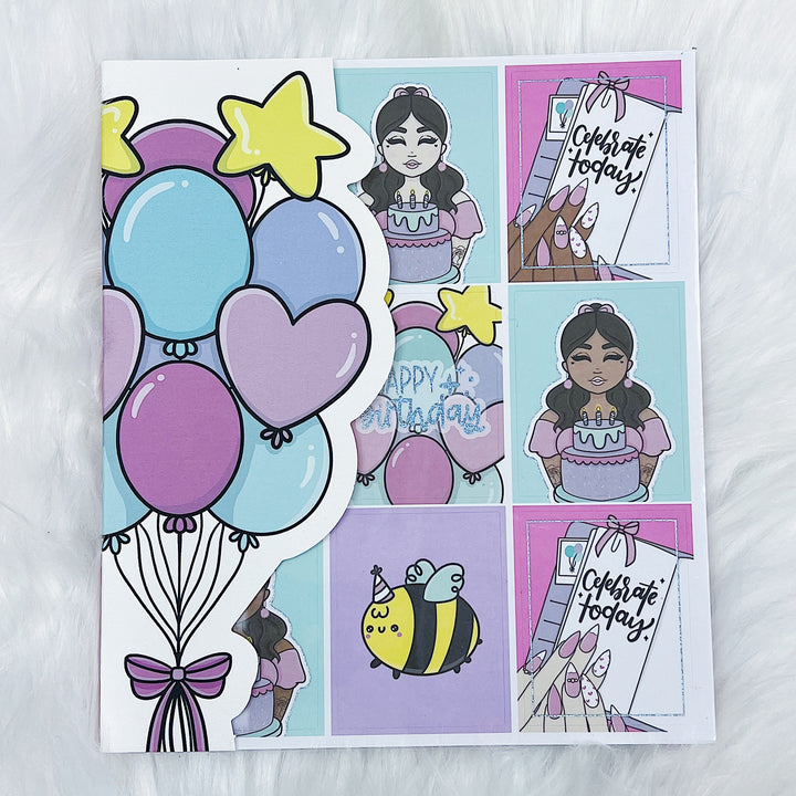 Celebration Sticker Book | Matte Sticker Paper | 10 Pages | Holo Foiled