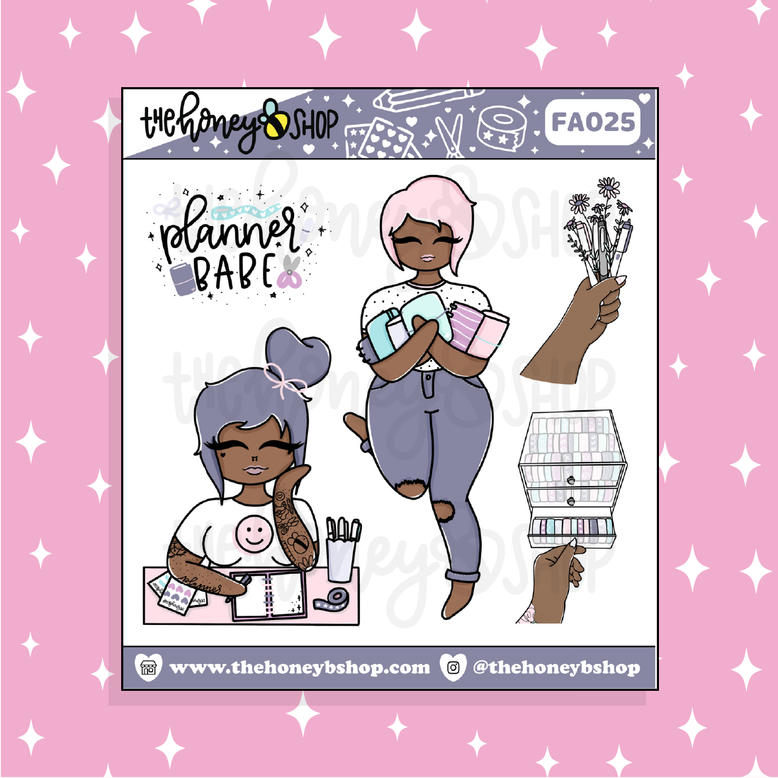 Planner Babe Doodle Sticker | Choose your Skin Tone!