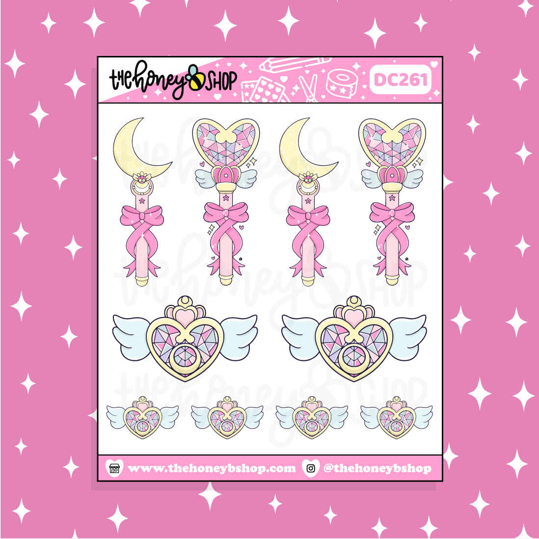 Moon Prism Wands + Brooches Doodle Sticker
