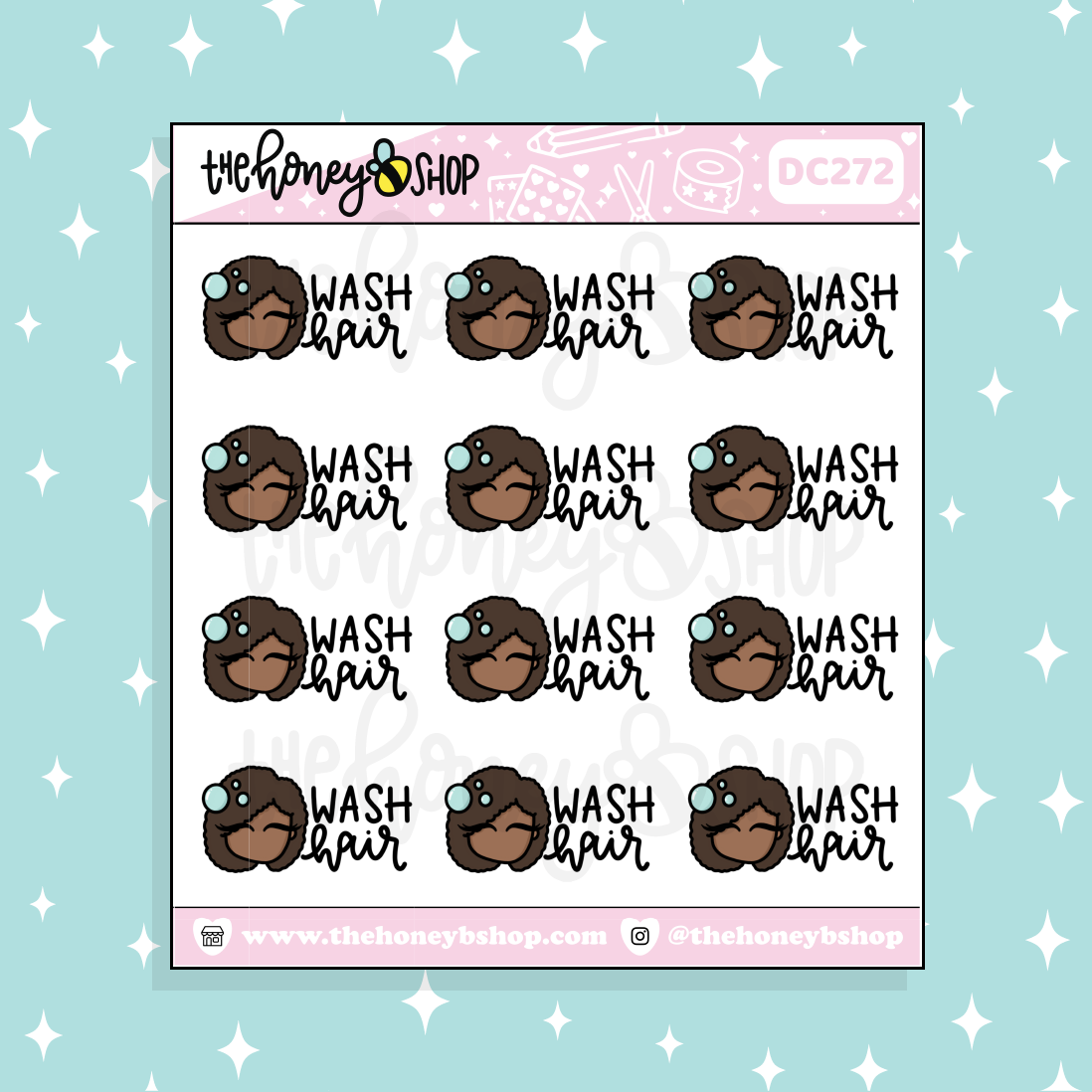 Wash Hair Doodle Sticker