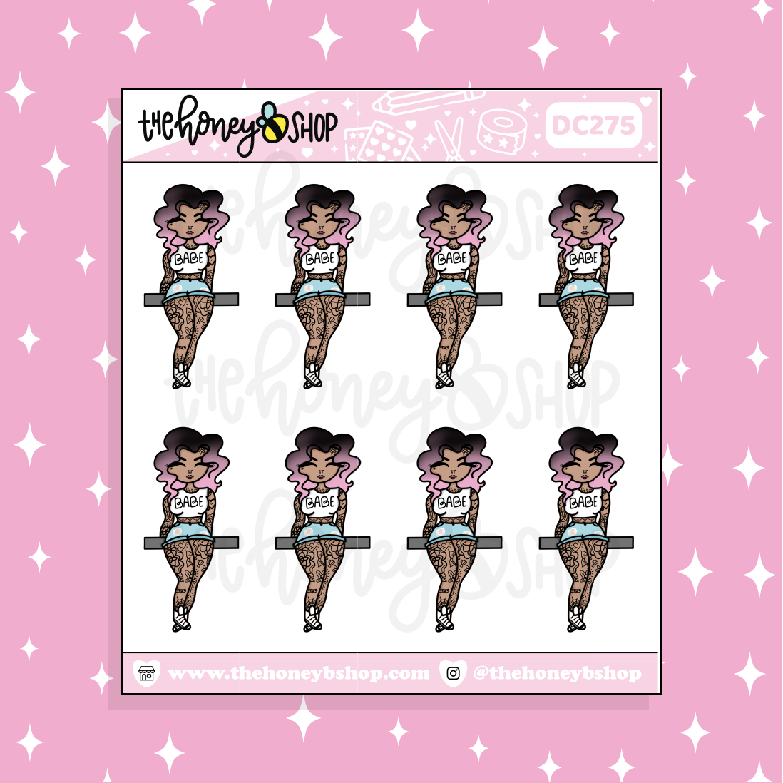 OG Tattoo Babe Doodle Sticker | Choose your Skin Tone!
