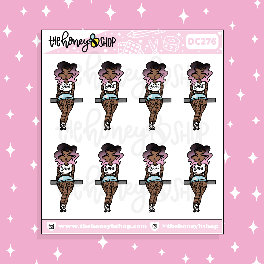 OG Tattoo Babe Doodle Sticker | Choose your Skin Tone!