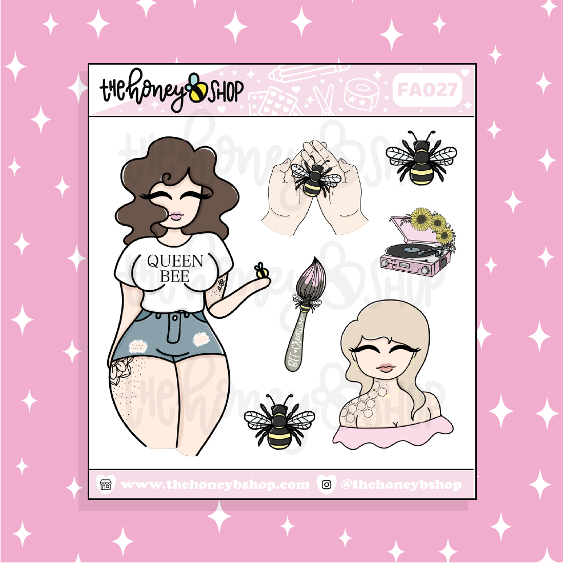 Oh, Honey Babe Doodle Sticker | Choose your Skin Tone!