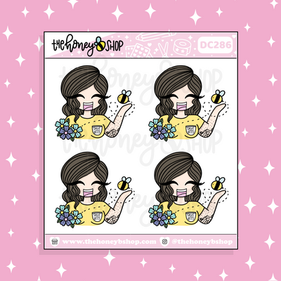 Save the Bees Babe Doodle Sticker | Choose your Skin Tone!