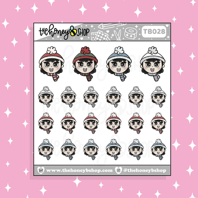 Winter Beanie BabeBees Doodle Sticker | Choose Your Skin Tone!