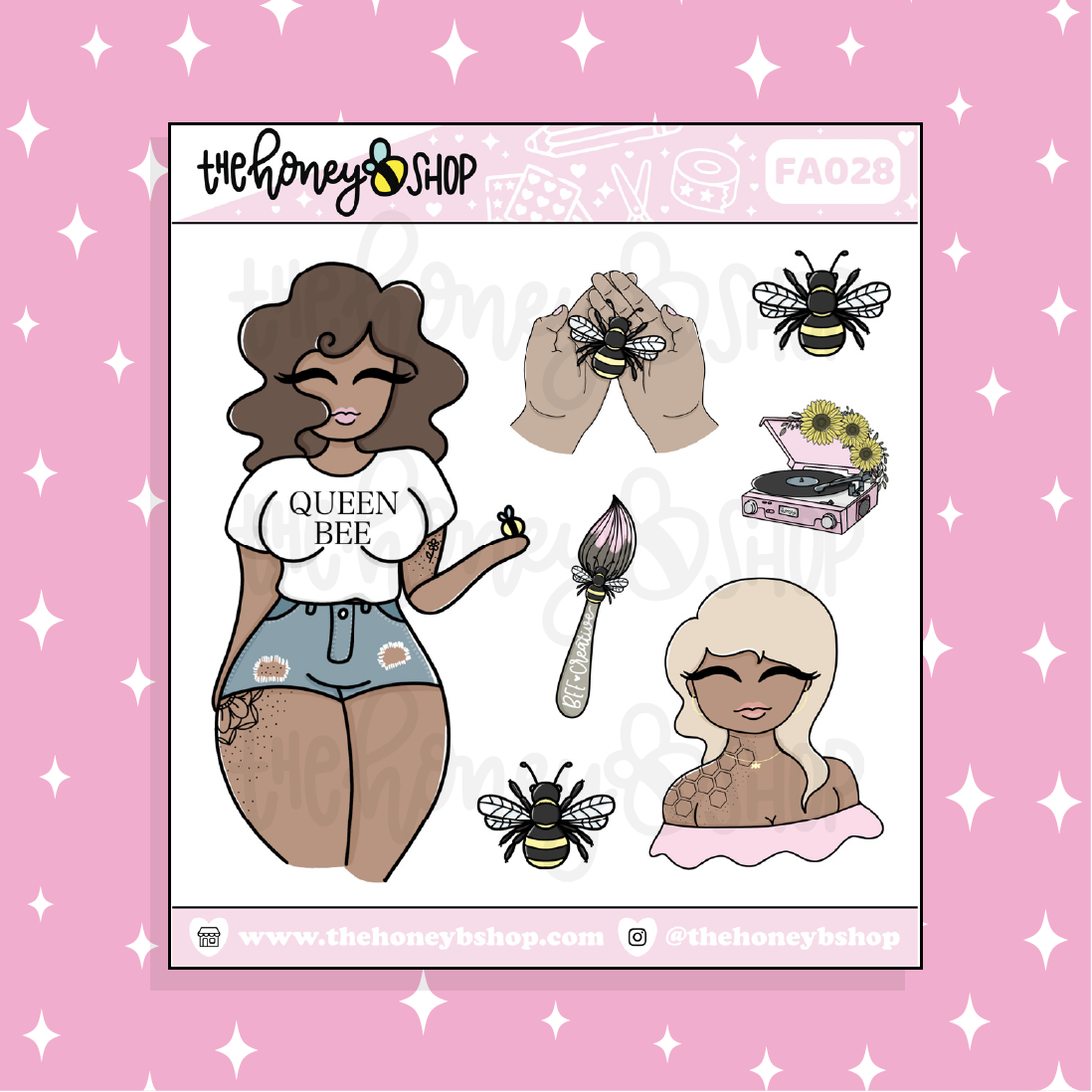 Oh, Honey Babe Doodle Sticker | Choose your Skin Tone!