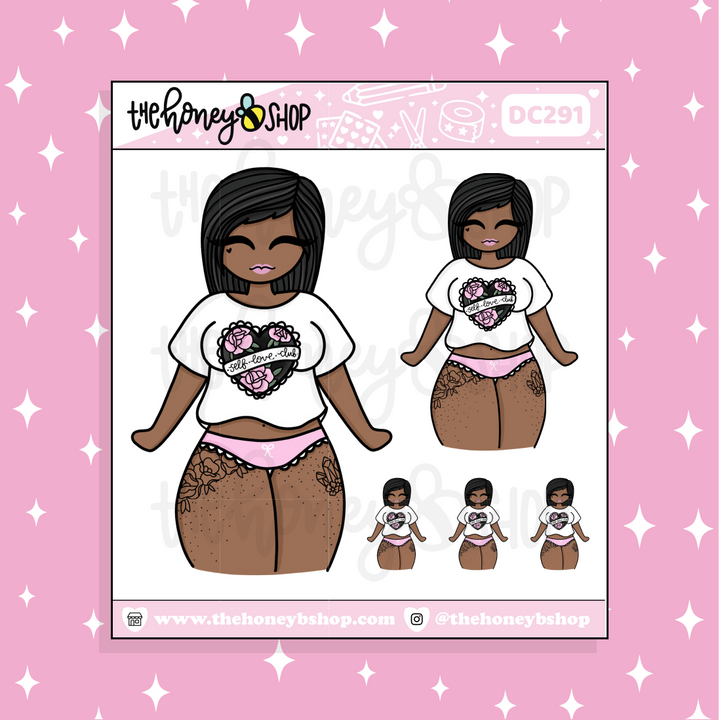 Self Love Club Babe Doodle Sticker | Choose your Skin Tone!