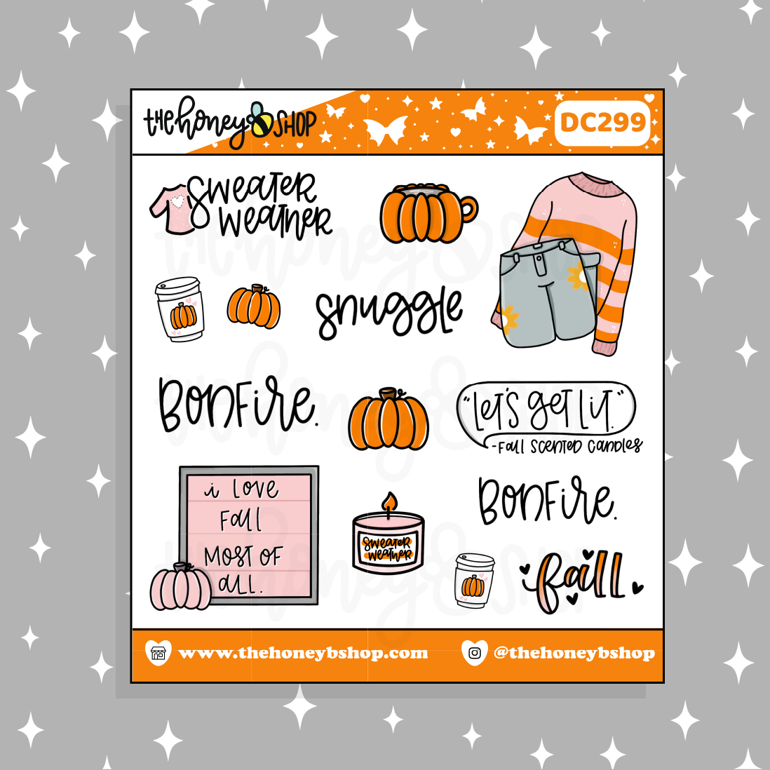 Fall Sweater Weather Deco Doodle Sticker