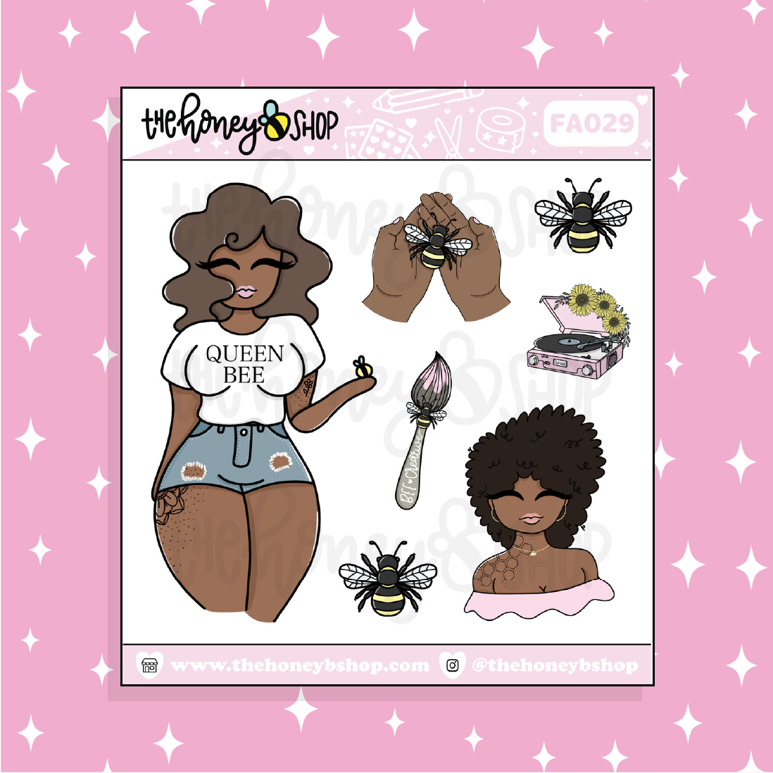 Oh, Honey Babe Doodle Sticker | Choose your Skin Tone!