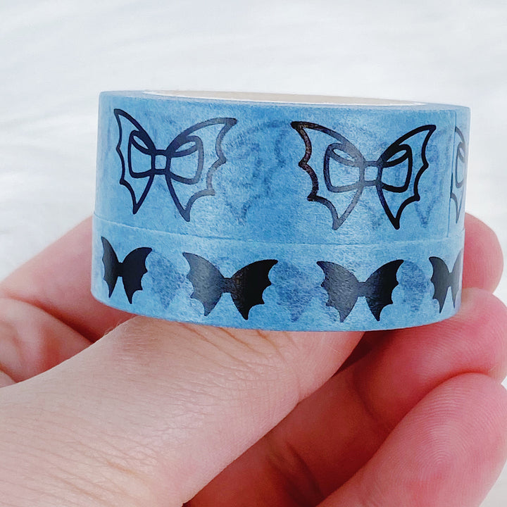 Pastel Teal Bat Bow Washi Bundle