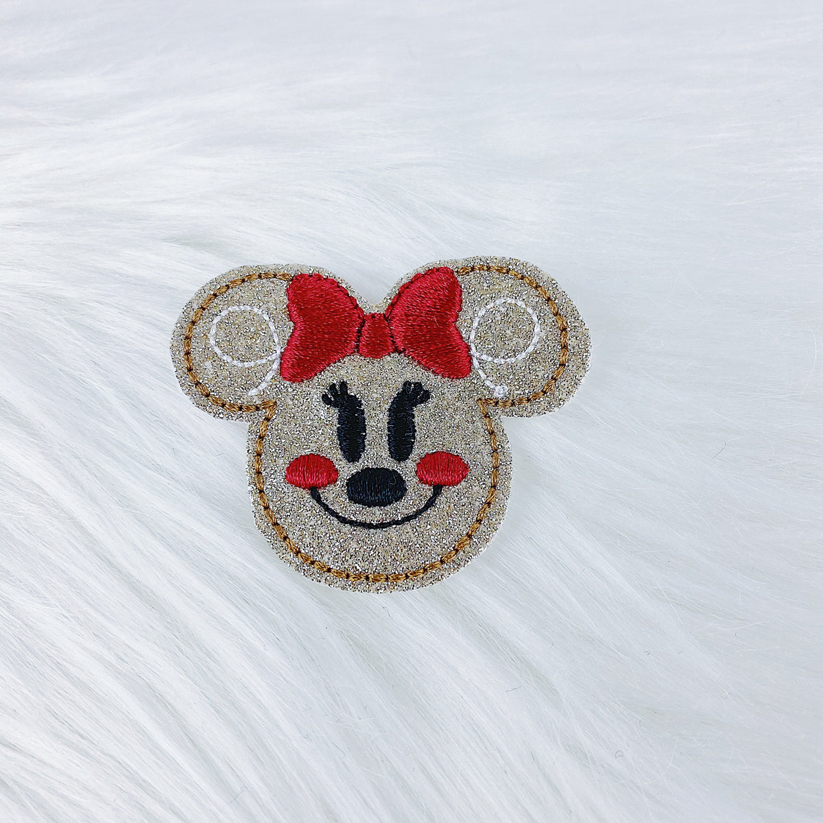 Feltie de pan de jengibre de Minnie con purpurina