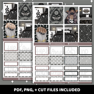 Darkness Printable Weekly Kit | Vertical Planner | Printable Planner Stickers