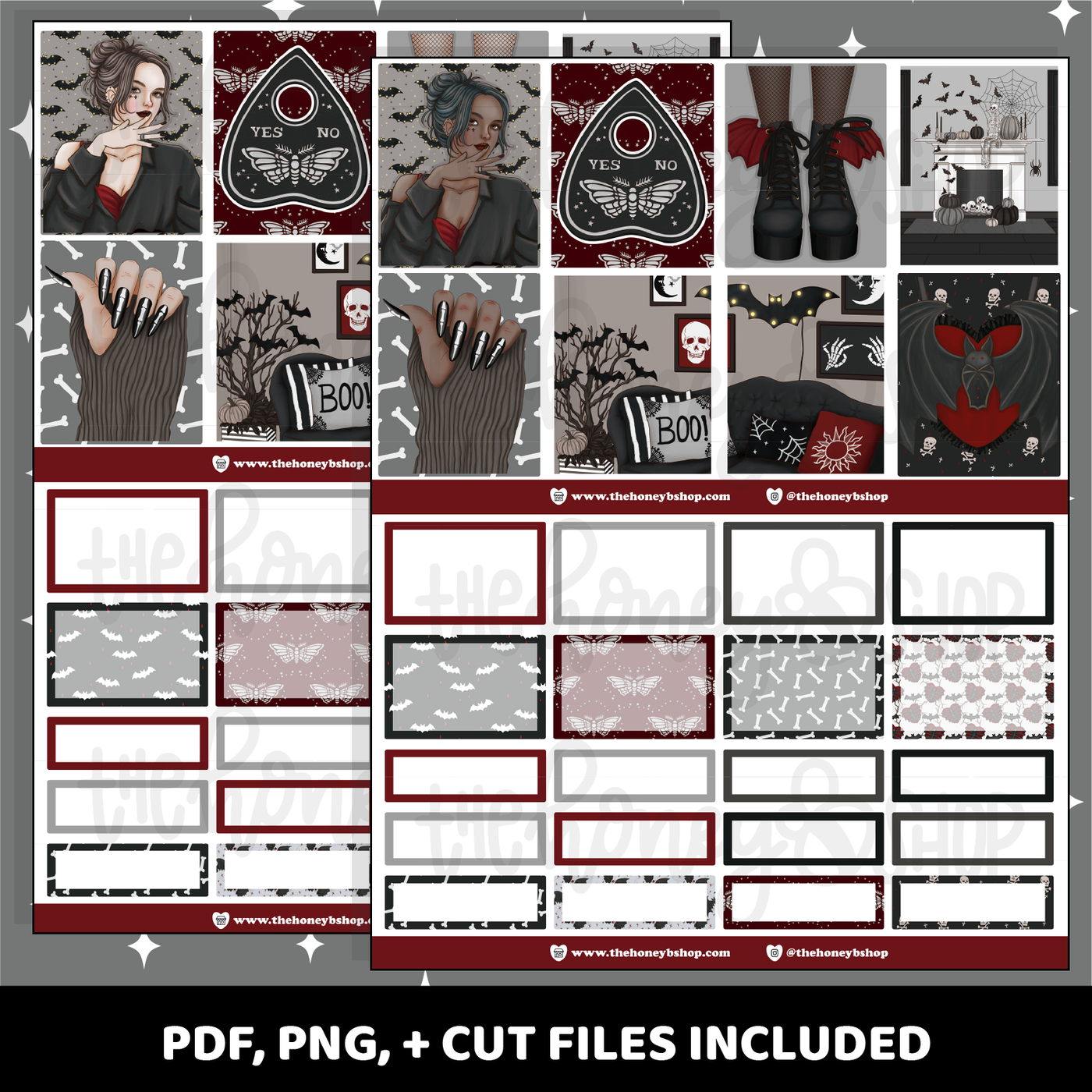 Gothic Printable Weekly Kit Vertical Planner Printable Planner Sti