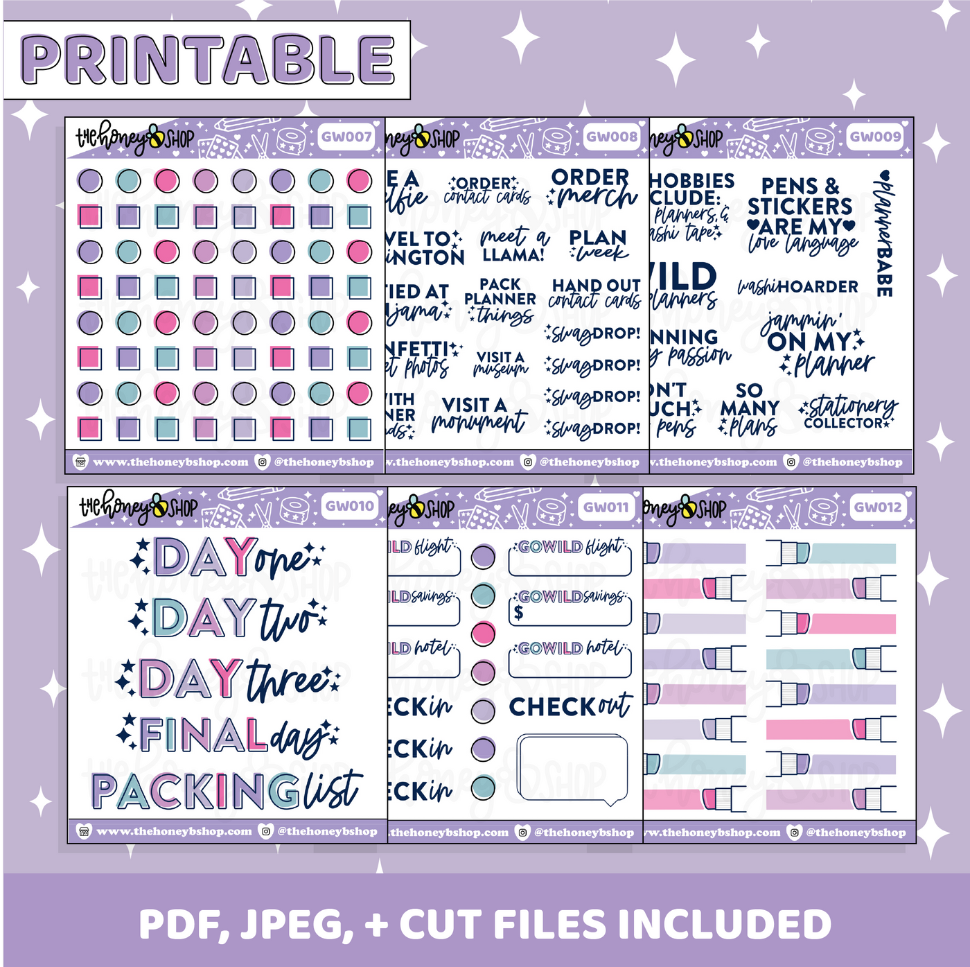Go WILD Sticker Bundle | 12 Sticker Sheets  Printable Planner Stickers