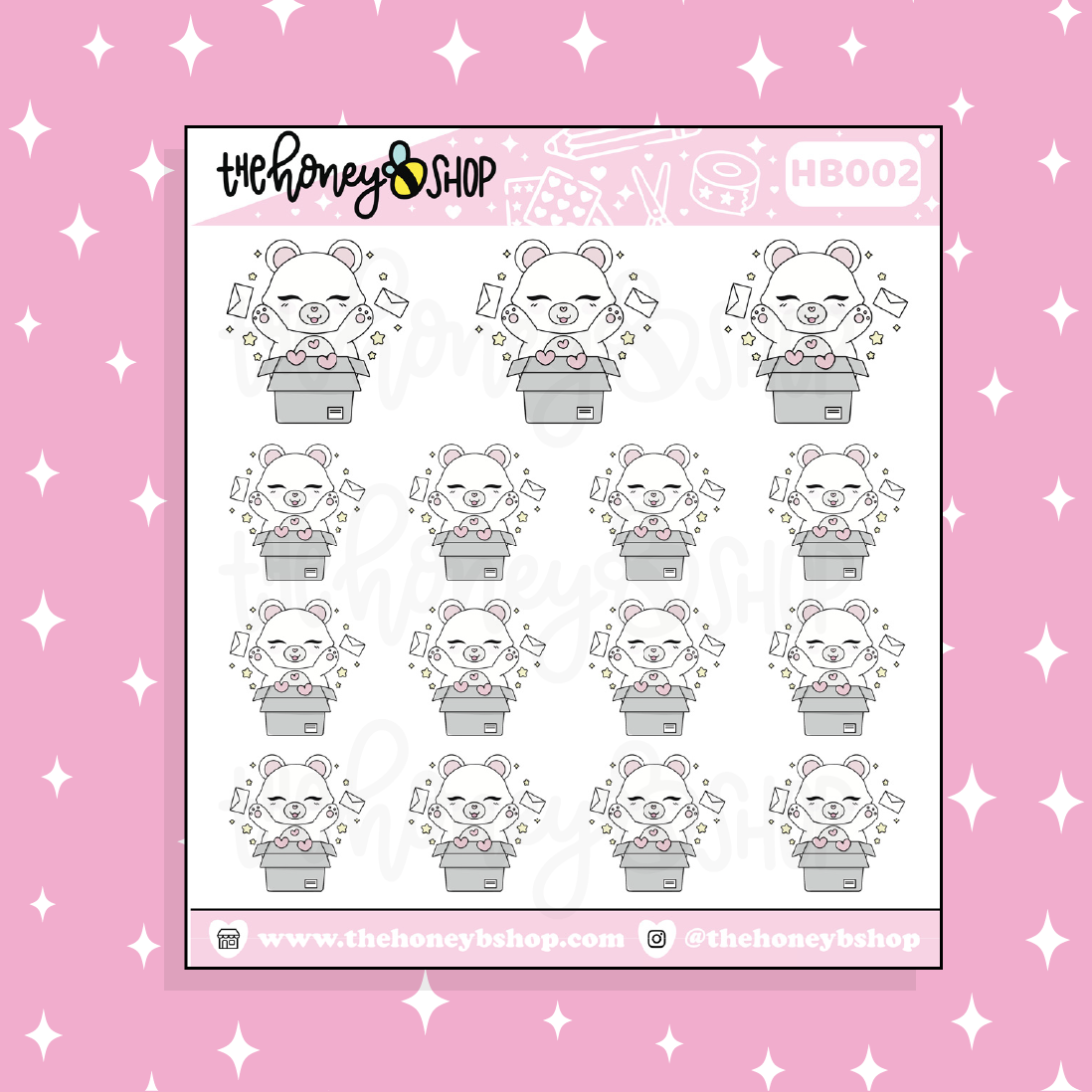 Happy Mail Honey Bear Doodle Sticker | Choose Your Version