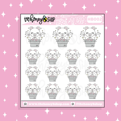 Happy Mail Honey Bear Doodle Sticker | Choose Your Version