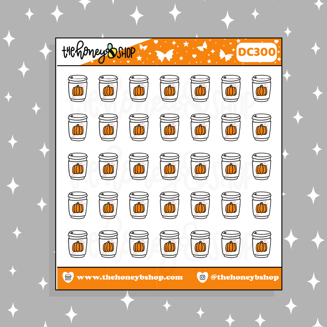 Doodle De Latte De Calabaza Y Especias Pegatina