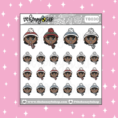 Winter Beanie BabeBees Doodle Sticker | Choose Your Skin Tone!
