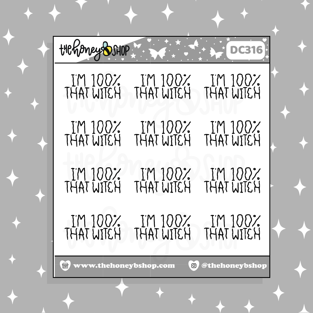 I'm 100% That Witch Doodle Sticker