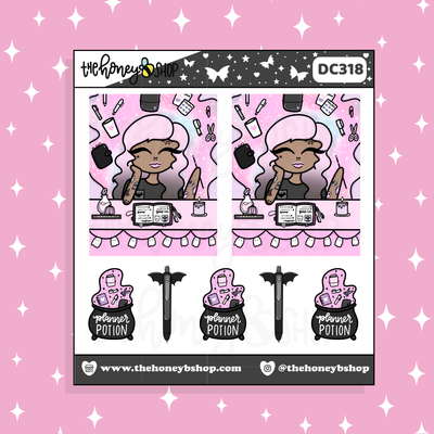 Planner Witch Babe Doodle Sticker | Choose your Skin Tone!