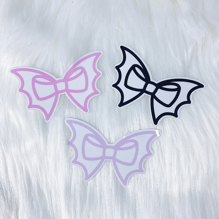 Purple Bat Bow CLEAR vinilo pegatina troquelada