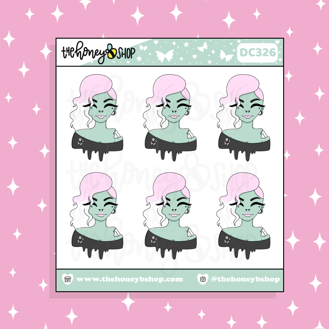 Zombie Babe Doodle Sticker