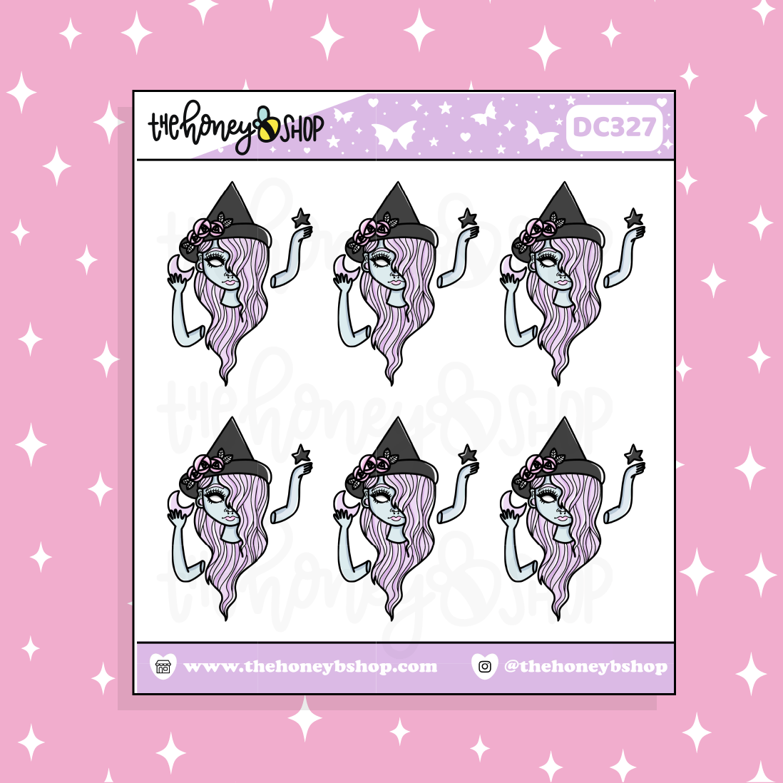 Moon Witch Babe Doodle Sticker
