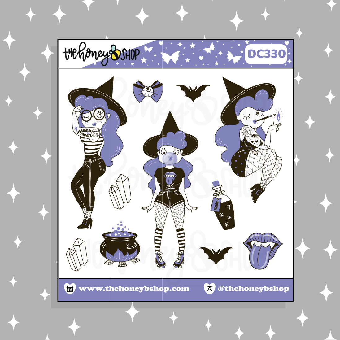 Bad Witch Doodle Sticker