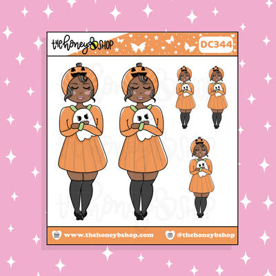 Pumpkin Babe Doodle Sticker | Choose your Skin Tone!