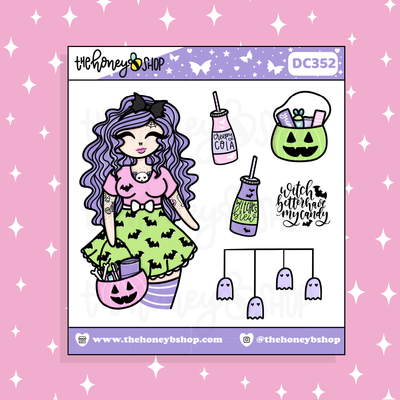 Trick or Treat Babe Doodle Sticker | Choose your Skin Tone!