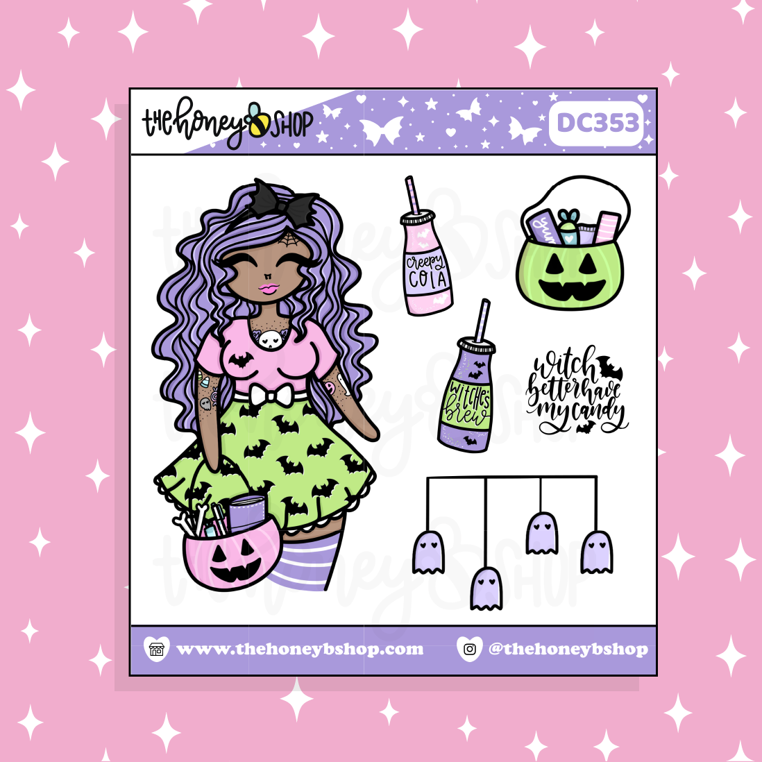 Trick or Treat Babe Doodle Sticker | Choose your Skin Tone!