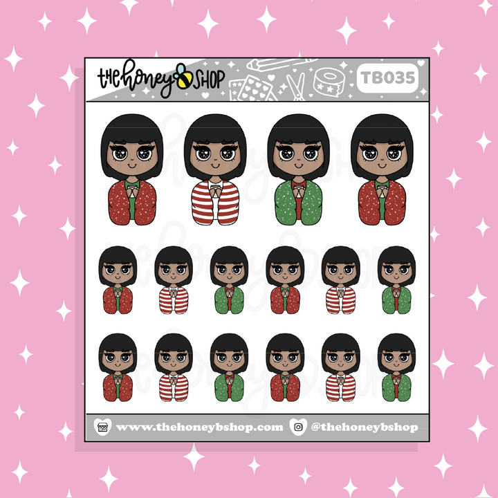 Cozy Hot Cocoa BabeBees Doodle Sticker | Choose Your Skin Tone!