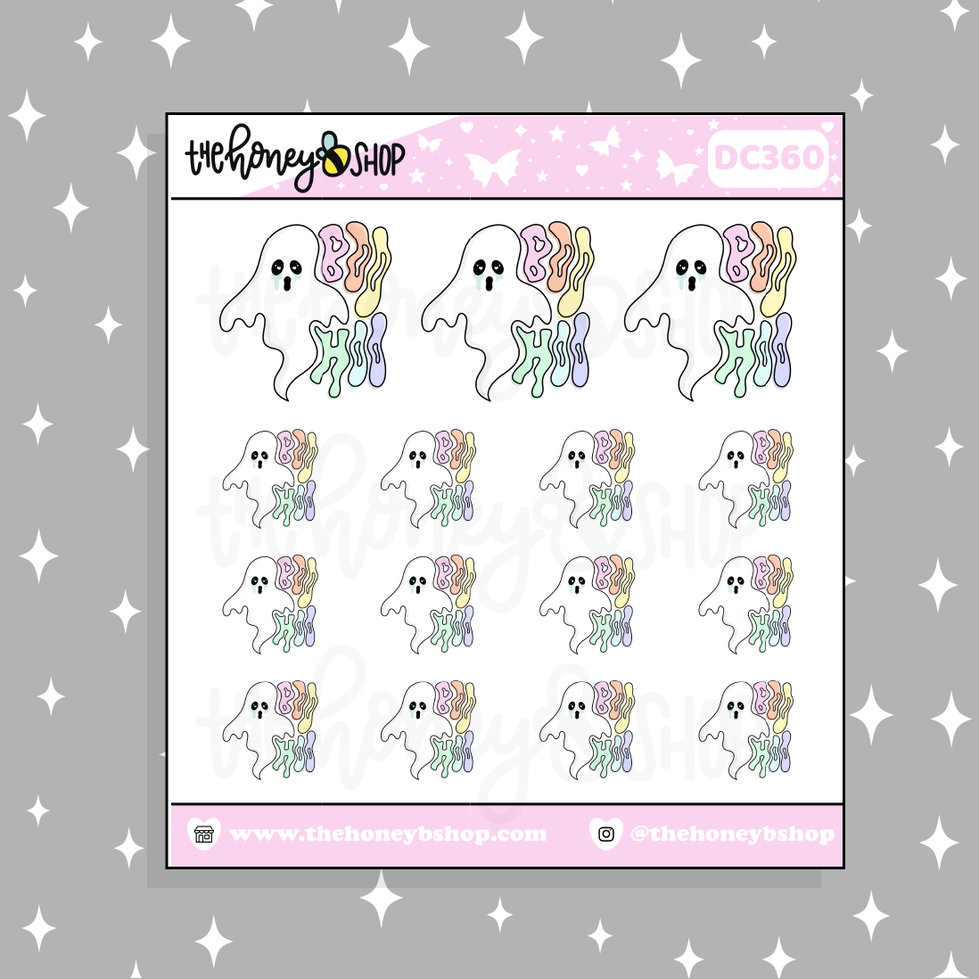 Boohoo Ghost Doodle Sticker