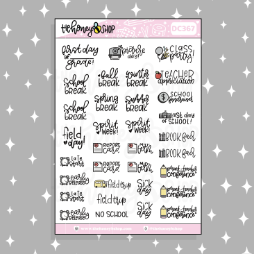 Back to School Sampler Doodle Sticker