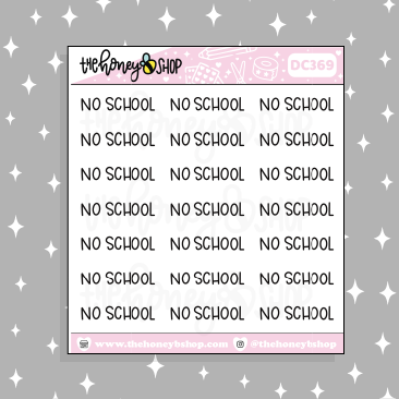 No School Lettering Doodle Sticker
