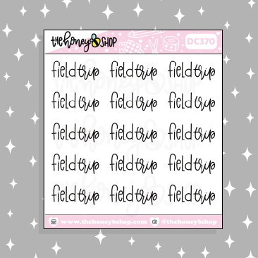 Field Trip Lettering Doodle Sticker