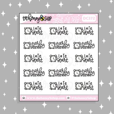 Late Start + Early Release Lettering Doodle Sticker