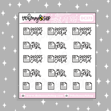 Report Card + Mid-Term Lettering Doodle Sticker