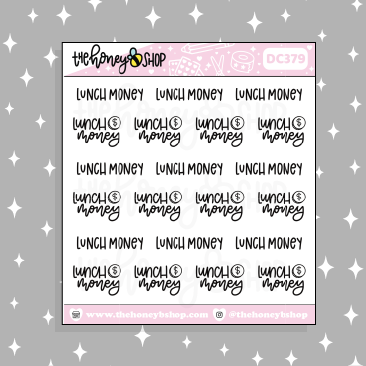 Lunch Money Lettering Doodle Sticker