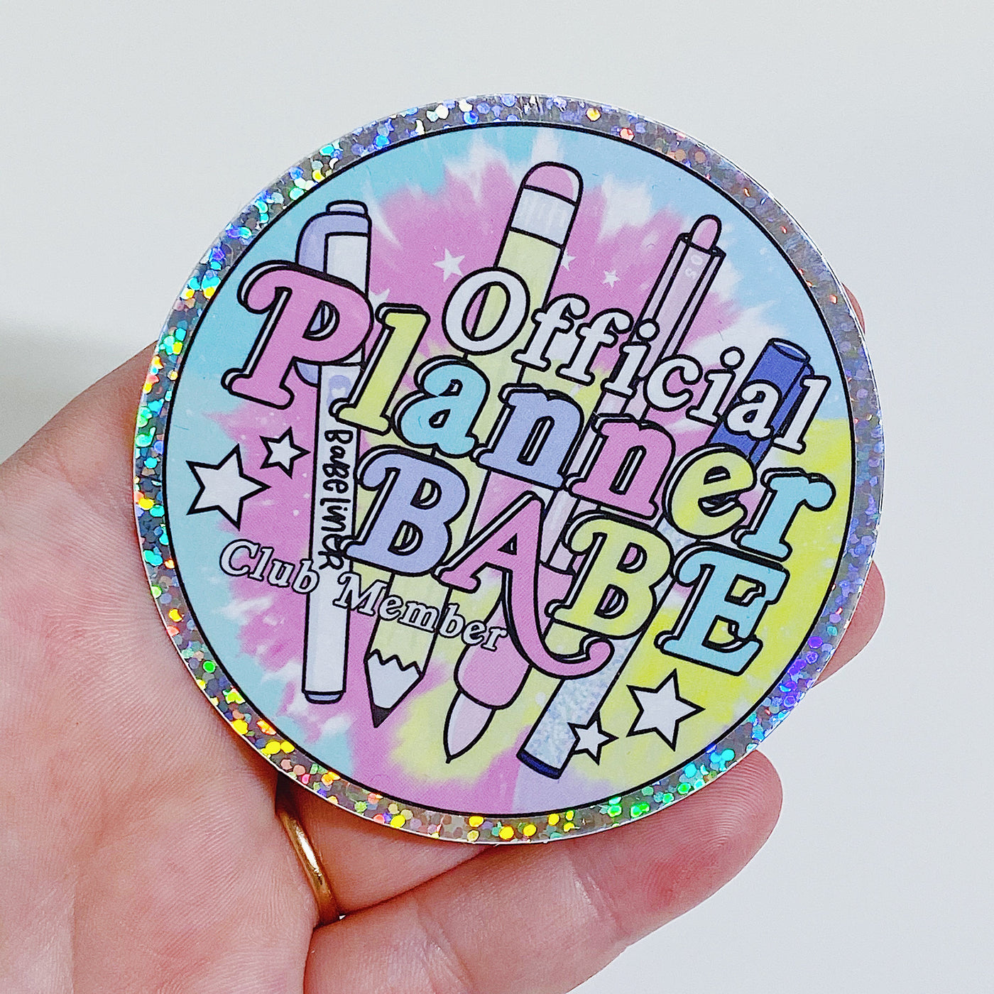 Official Planner Babe Club Member Vinyl Sticker Die Cut | Holographic Glitter