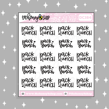 Pack Lunch Lettering Doodle Sticker